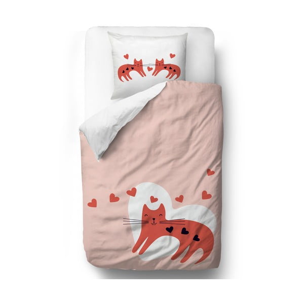 Спално бельо от памучен сатен , 135 x 200 cm Hearty Kittens - Butter Kings