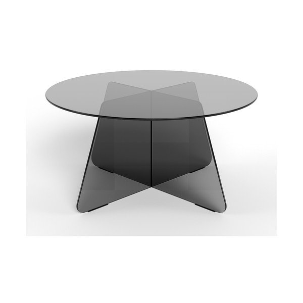 Сива стъклена кръгла масичка за кафе ø 80 cm Samos – Actona-image-2
