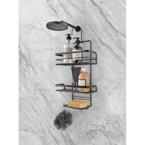 Черен висящ рафт за баня Origin Lava - Metaltex-image-1