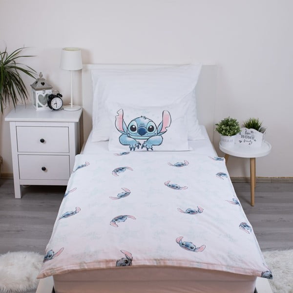 Бяло памучно детско спално бельо 100x135 cm Lilo and Stitch "White Star" – Jerry Fabrics-image-2