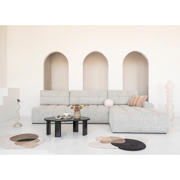 Бежов разтегателен модулен ъглов диван с място за съхранение (десен ъгъл) Lulu – Miuform-image-1