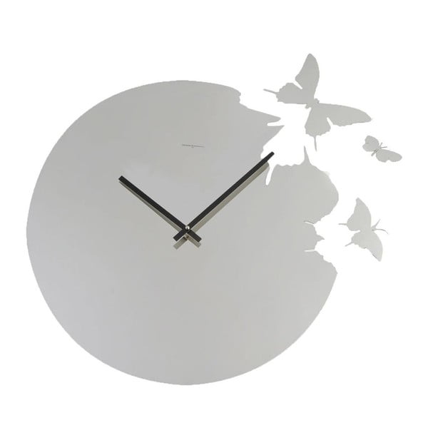 Designové hodiny Butterfly Silver, 40 cm