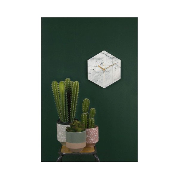 Bílé nástěnné hodiny Karlsson Hexagon-image-1