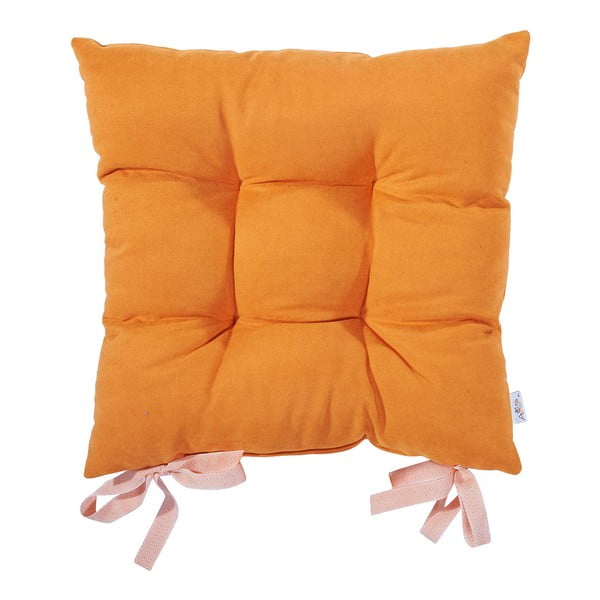Světle oranžový podsedák Apolena Honey Chair Pad Plain Collection, 43 x 43 cm