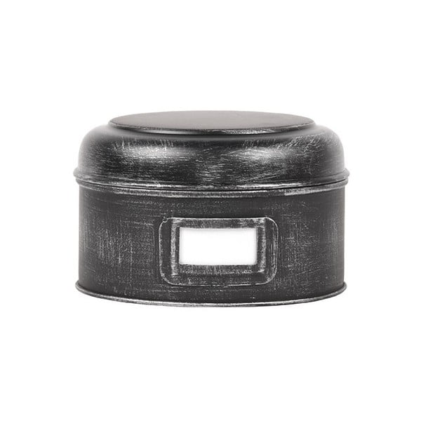 Черна метална кутия Antigue, ⌀ 17,5 cm - LABEL51