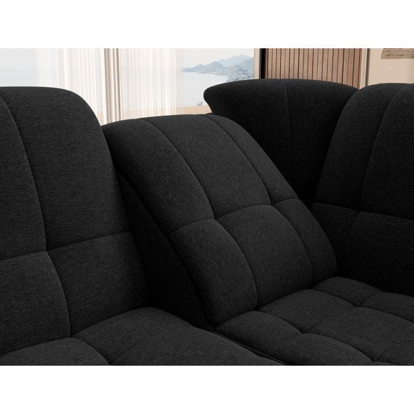 Черен разтегателен ъглов диван с място за съхранение (десен ъгъл L форма) Sado – ELTAP-image-1