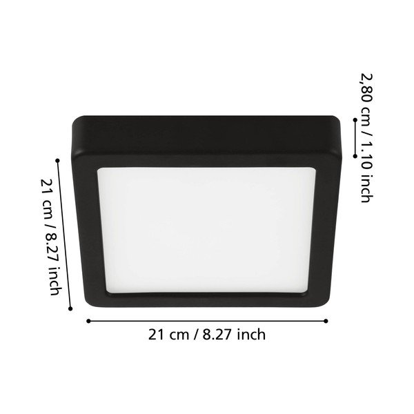 Черно LED осветително тяло за таван 21x21 cm FUEVA 5 – EGLO-image-3