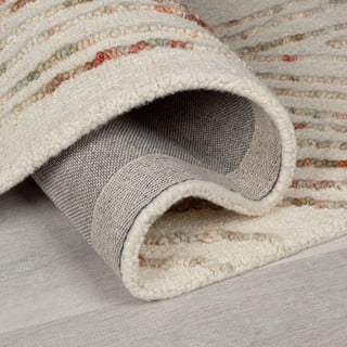 Оранжево-кремав вълнен килим 80x150 cm Abstract Swirl – Flair Rugs