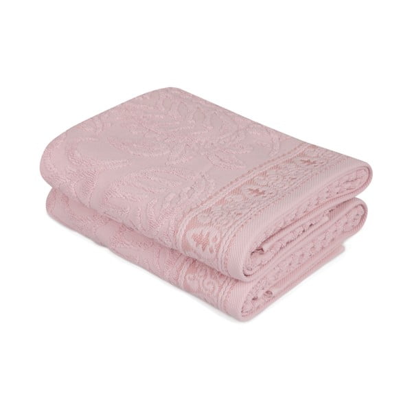 Комплект от 2 розови памучни кърпи за ръце Catherine, 50 x 90 cm - Soft Kiss