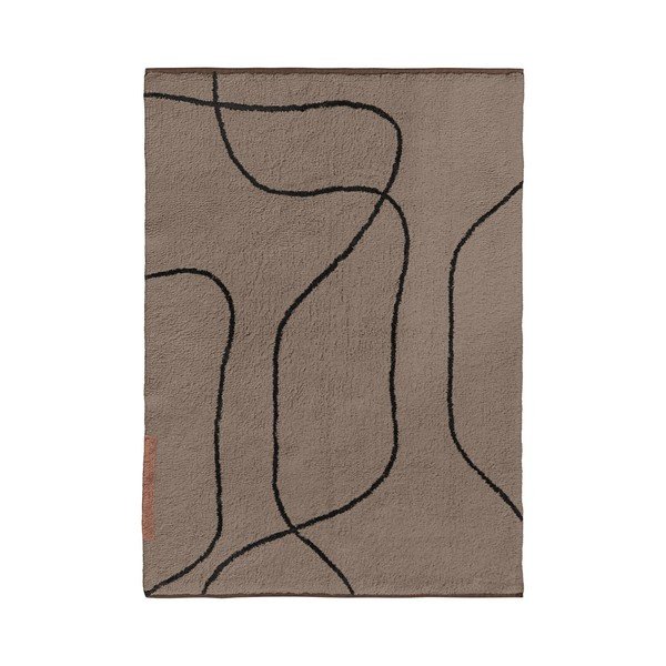 Кафяв памучен килим подходящ за пране 100x140 cm Shadow – Mette Ditmer Denmark