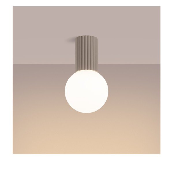 Кафяво-сиво осветително тяло за таван със стъклен абажур ø 12 cm Orbital – Sollux-image-3