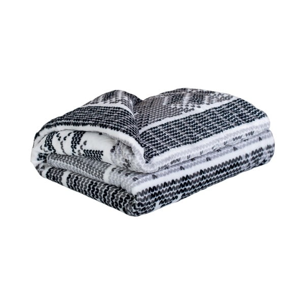 Черно-бяло микро плюшено одеяло , 150 x 200 cm Vločka - My House