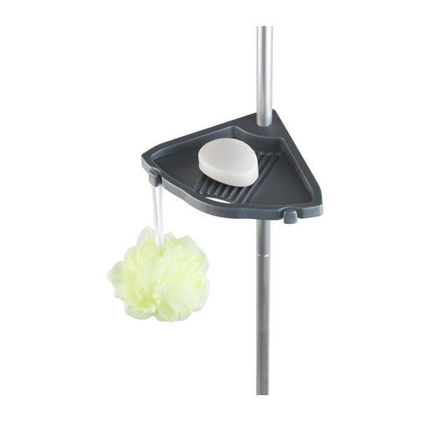 Сив телескопичен стенен рафт за баня Easy - Wenko-image-2