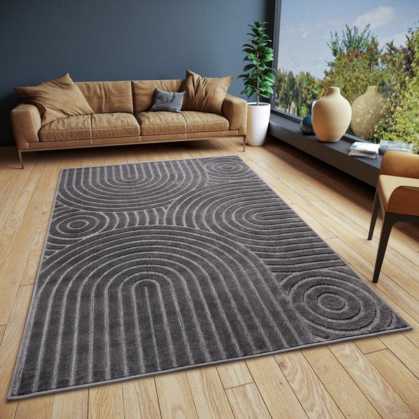 Антрацитен килим 57x90 cm Iconic Wave - Hanse Home-image-1