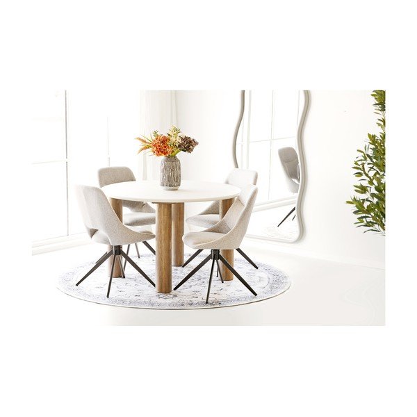 Бежов/сиво-син кръгъл килим ø 200 cm Havana – House Nordic-image-1