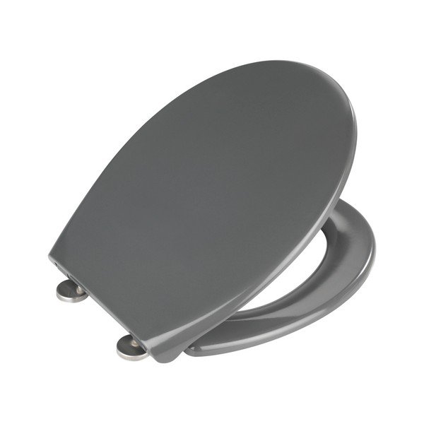 Тъмно сива тоалетна седалка с лесно затваряне , 44,5 x 37,5 cm Samos - Wenko-image-2