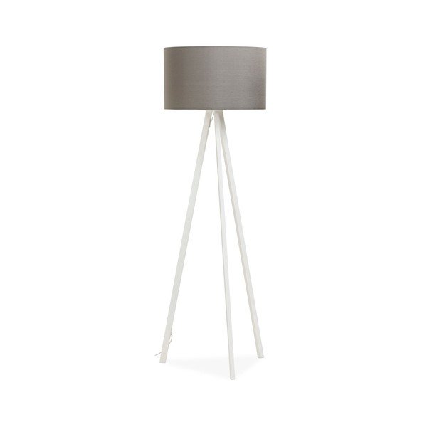 Подова лампа с бяла структура и сив абажур Trivet - Kokoon-image-4