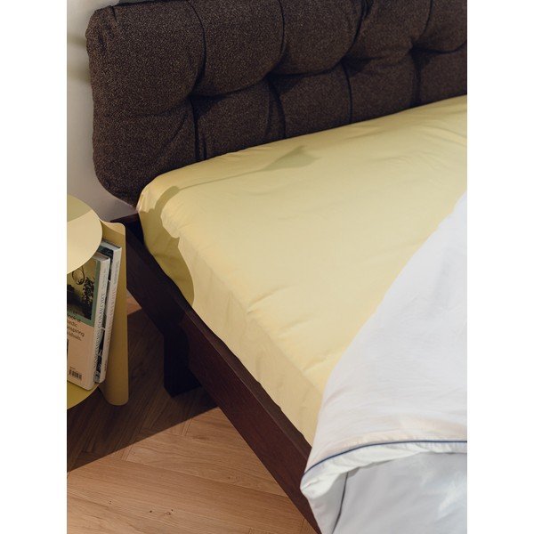 Жълт еластичен памучен чаршаф 180x200 cm Oba – noo.ma-image-1