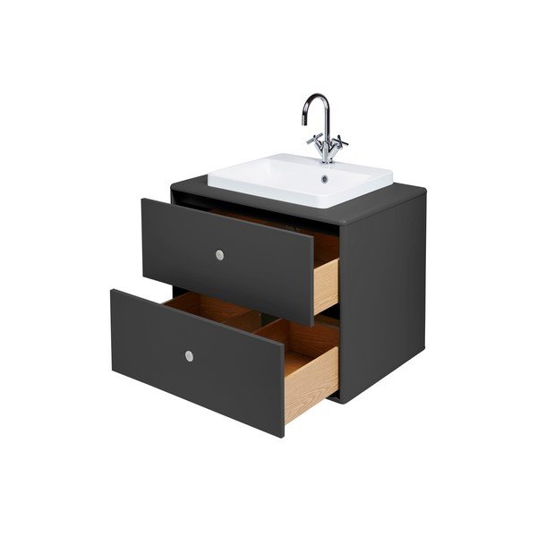 Тъмно сив шкаф с умивалник без смесител 80x62 cm Color Bath - Tom Tailor-image-4