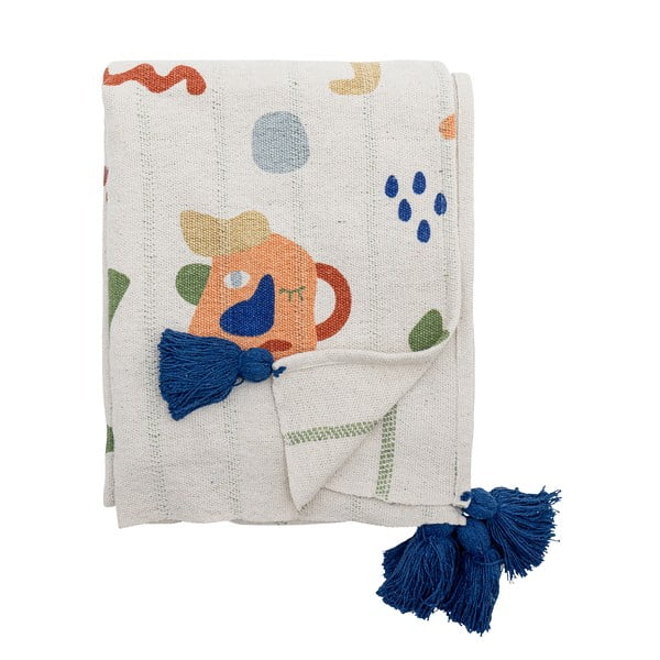 Кремаво бебешко одеяло от рециклиран памук 130x160 cm Sylvie – Bloomingville Mini-image-4