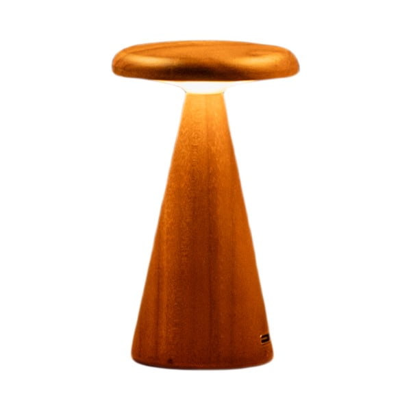 LED настолна лампа в естествен цвят с дървен абажур (височина 14 cm) Sylva – Gingko