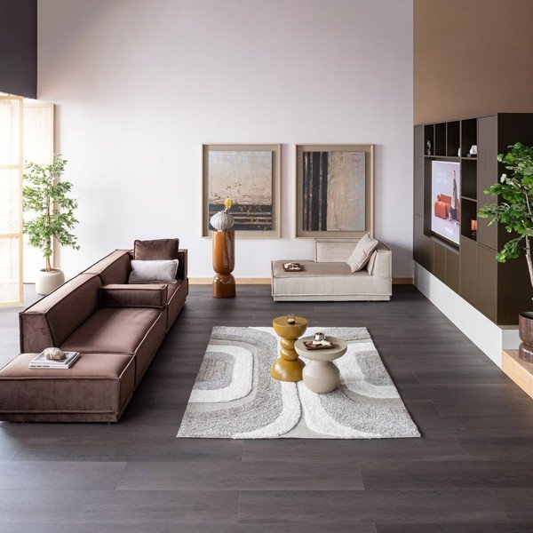 Сив/бежов килим със смес от вълна 170x240 cm Moro – WOOOD-image-1