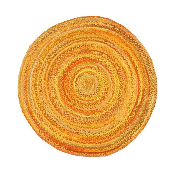 Жълт памучен кръгъл килим Eco Rugs, Ø 120 cm - Eko Halı