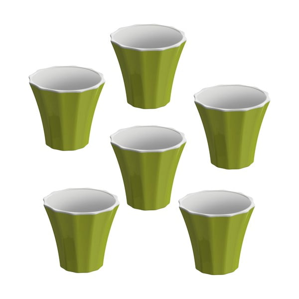 Sada 6 šálků na kávu Colour, zelená
