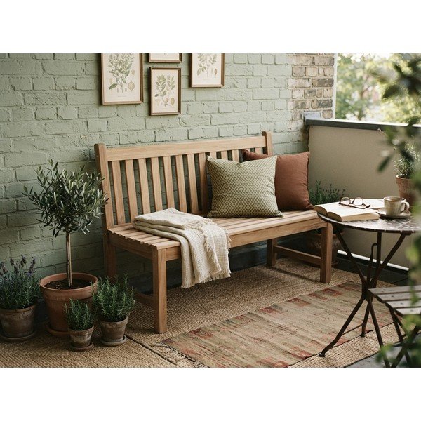 Градинска пейка от масивно дърво в естествен цвят Solo – Garden Pleasure-image-4
