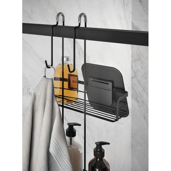 Матово черен висящ стоманен рафт за баня Lava - Metaltex-image-4