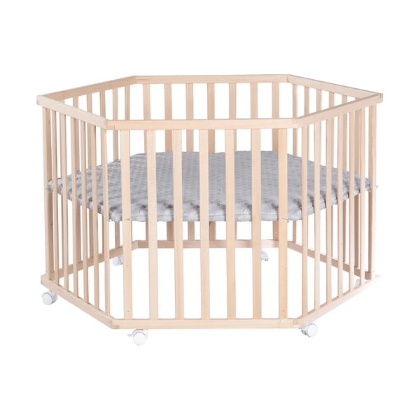 Кошара за игра от букова дървесина в естествен цвят 119x104 cm - Roba-image-2