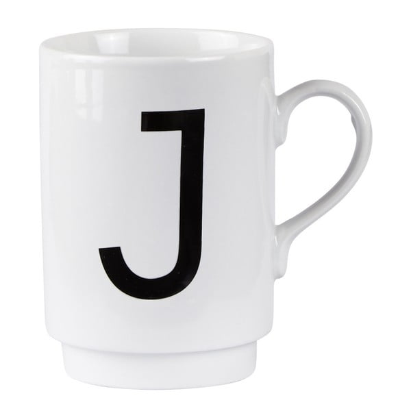 Порцеланова чаша за писма J, 250 ml - KJ Collection