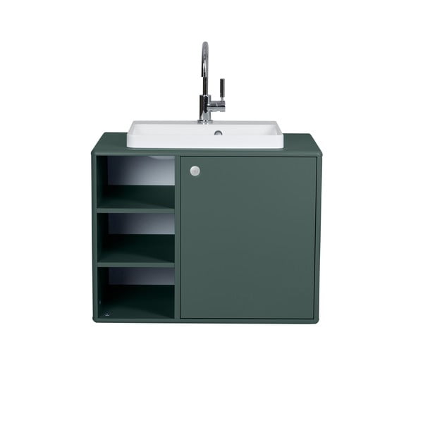 Тъмнозелен висящ шкаф с умивалник без смесител 80x62 cm Color Bath - Tom Tailor