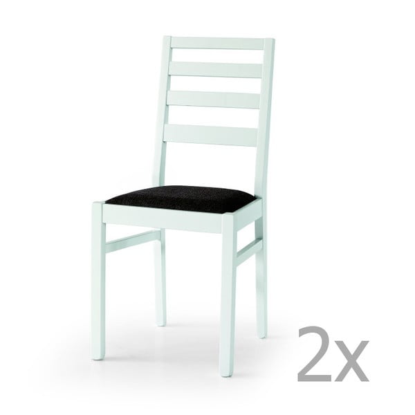Sada 2 bílých dřevěných jídelních židlí Castagnetti Beech