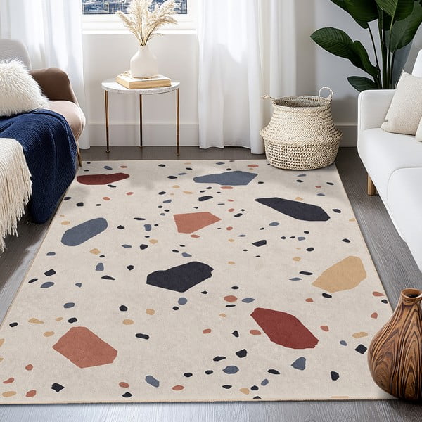 Кремав килим подходящ за пране 160x230 cm Cracked Terrazzo – Mila Home-image-4