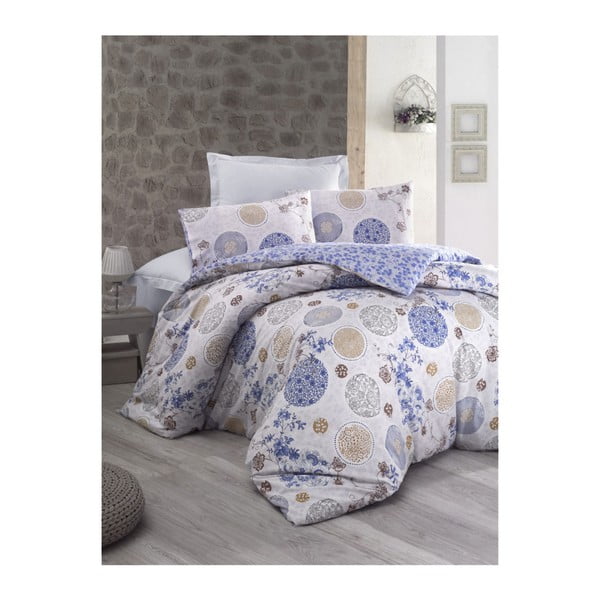 Памучно спално бельо с чаршаф за единично легло Materro Ten, 160 x 220 cm - Unknown