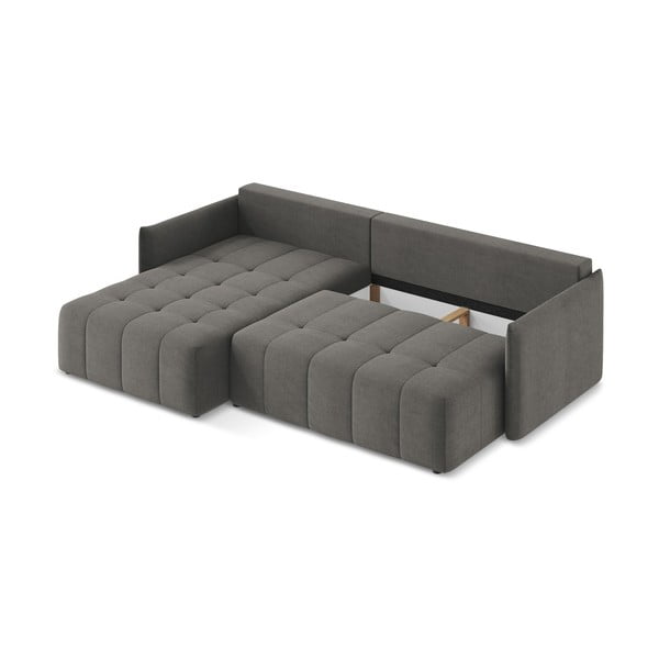Тъмносив разтегателен ъглов диван с място за съхранение (ляв ъгъл) Moku – Makamii-image-3