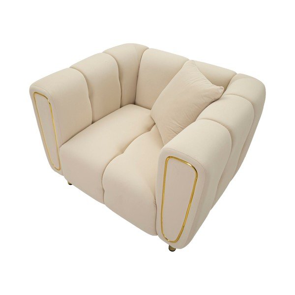 Кремаво кадифено кресло Alma – Mauro Ferretti-image-3