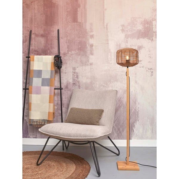 Подова лампа с абажур от ратан в естествен цвят (височина 130 cm) Tanami - Good&Mojo-image-1