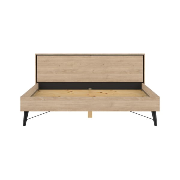 Двойно легло от дъбов декор с включена подматрачна рамка в естествен цвят 180x200 cm Ry – Tvilum-image-2