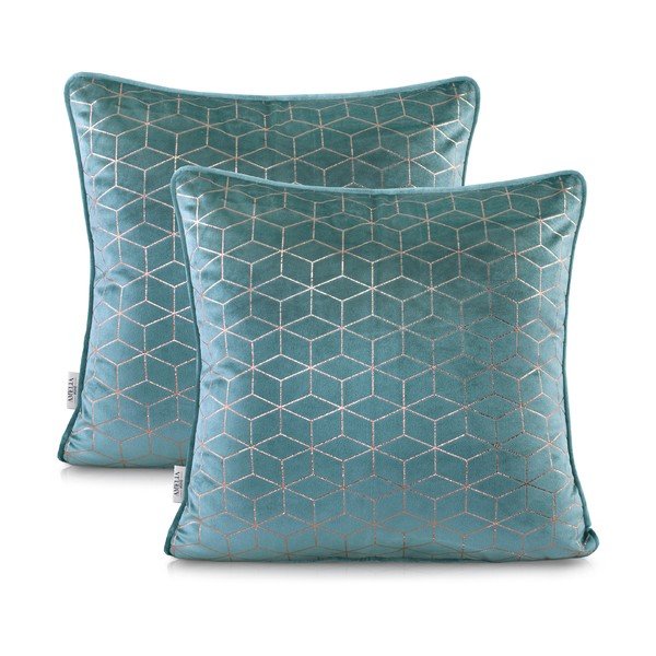 Комплект от 2 калъфки за възглавници Nancy Lightblue, 45 x 45 cm - AmeliaHome
