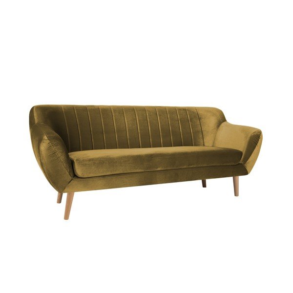 Hořčicově žlutá třímístná pohovka Mazzini Sofas Benito-image-2