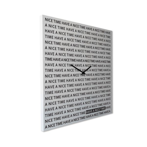 Nástěnné hodiny dESIGNoBJECT.it Nice Time White, 50 x 50 cm -image-2