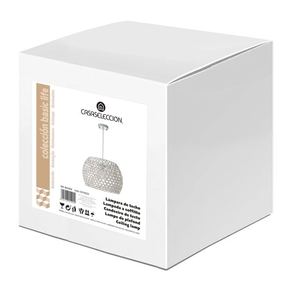 Кремаво висящо осветително тяло с бамбуков абажур  ø 35 cm – Casa Selección-image-4