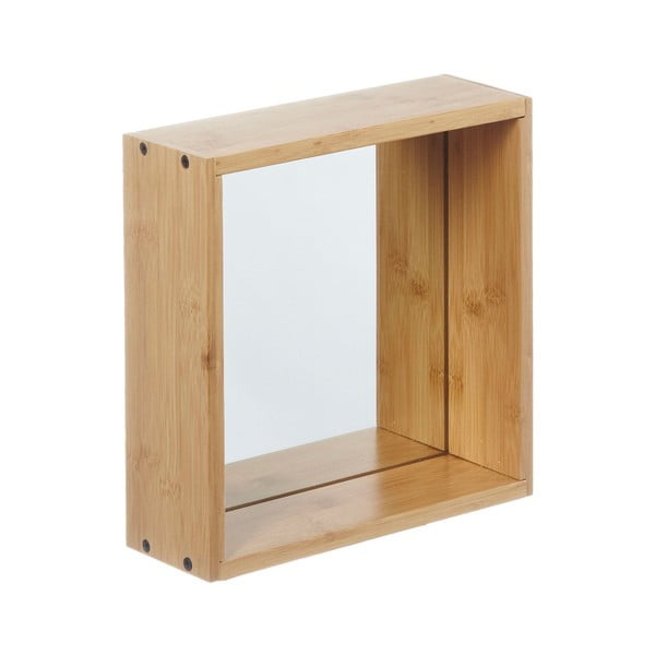 Огледало за стена с бамбукова рамка Дизайн, 26 x 26 cm - Furniteam