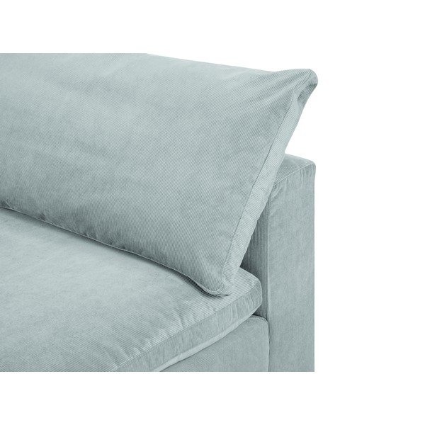Светлосиня ъглова част от модулен диван от велур Galaxy, ляв ъгъл - Windsor & Co Sofas-image-1