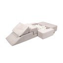 Кремаво велурено игрище от пяна 100x35x40 cm Montessori – Meowbaby