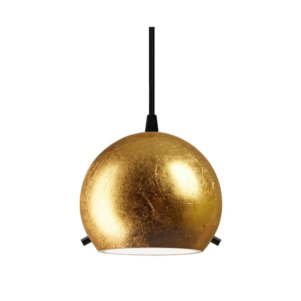 Таванна лампа в златисто с черен кабел Myoo - Sotto Luce