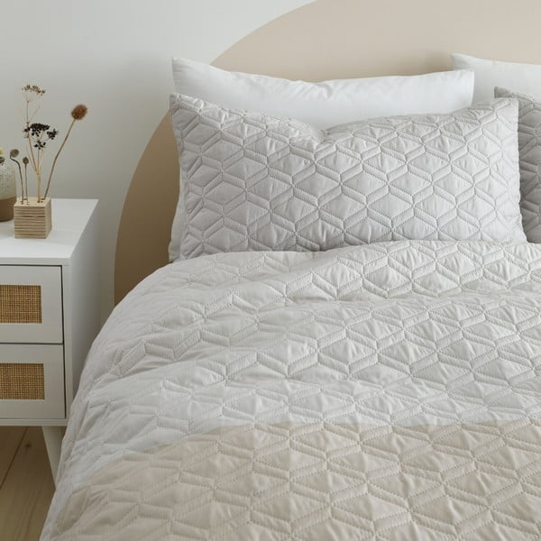 Бежово единично спално бельо 135x200 cm Ombre Geo - Catherine Lansfield-image-2