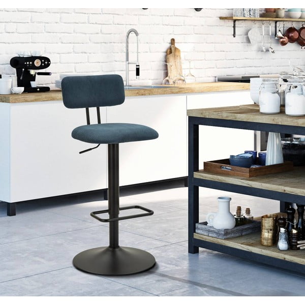Бар стол с регулируема височина в петролен и черен цвят (височина на седалката 61 cm) Tina – Mauro Ferretti-image-1